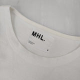 MHL. サイドスリット 595-2169504 DRY COTTON JERSEY 長袖Ｔシャツ カットソー ロンＴ ホワイト レディース エムエイチエル【中古】6-1003M∞