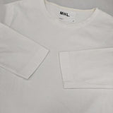 MHL. サイドスリット 595-2169504 DRY COTTON JERSEY 長袖Ｔシャツ カットソー ロンＴ ホワイト レディース エムエイチエル【中古】6-1003M∞