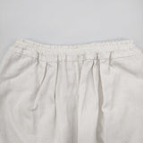 R&D.M.Co- リネンコーデュロイゴムパンツ 定価35200円 イージー クロップドパンツ ホワイト レディース オールドマンズテーラー【中古】6-0806M♪