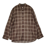 Spick and Span コットンボイルチェックシャツ 定価16500円 シアー 長袖シャツ 26SS ブラウン レディース スピックアンドスパン【中古】6-0811M♪
