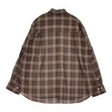 Spick and Span コットンボイルチェックシャツ 定価16500円 シアー 長袖シャツ 26SS ブラウン レディース スピックアンドスパン【中古】6-0811M♪