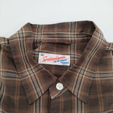 Spick and Span コットンボイルチェックシャツ 定価16500円 シアー 長袖シャツ 26SS ブラウン レディース スピックアンドスパン【中古】6-0811M♪