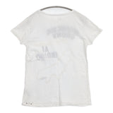45R/45rpm 45DASH AI INDIGO サイズ2 半袖Ｔシャツ カットソー ホワイト ネイビー レディース フォーティーファイブアールピーエム【中古】6-0810S◎