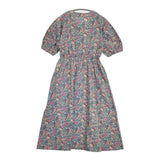 AFTERNOONTEA WARDROBE リバティ柄 花柄 JM83-47 コットン サイズM-L 半袖 ワンピース ブルー レッド レディース アフタヌーンティーワードローブ【中古】6-0810S◎