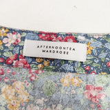 AFTERNOONTEA WARDROBE リバティ柄 花柄 JM83-47 コットン サイズM-L 半袖 ワンピース ブルー レッド レディース アフタヌーンティーワードローブ【中古】6-0810S◎