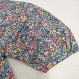 AFTERNOONTEA WARDROBE リバティ柄 花柄 JM83-47 コットン サイズM-L 半袖 ワンピース ブルー レッド レディース アフタヌーンティーワードローブ【中古】6-0810S◎