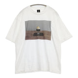 pot and tea cafe contes コーヒーゼリープリントTシャツ コットン 半袖Ｔシャツ カットソー ホワイト グレー レディース ポットアンドティー【中古】6-0810S◎