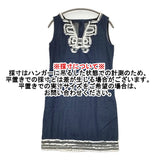 VIVIENNE TAM コットン デニム 016-242600 ノースリーブ ワンピース ネイビー レディース ヴィヴィアンタム【中古】6-0817S◎