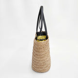 Kate Spade DOWN THE RABBIT HOLE STRAW DAISY TOTE ストロー かご かごバッグ ベージュ レディース ケイトスペード【中古】6-0729S◎