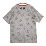 45R/45rpm サーフィン柄 ロゴ リンガーT ヴィンテージ サイズ4 半袖Ｔシャツ カットソー グレー レッド レディース フォーティーファイブアールピーエム【中古】6-0810S◎