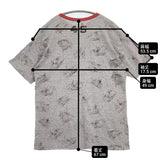 45R/45rpm サーフィン柄 ロゴ リンガーT ヴィンテージ サイズ4 半袖Ｔシャツ カットソー グレー レッド レディース フォーティーファイブアールピーエム【中古】6-0810S◎