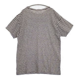 umii 908/45R/45rpm ボーダー ポケT サイズ4 コットン 半袖Ｔシャツ カットソー ホワイト チャコールグレー レディース ウミフォーティーファイブアールピーエム【中古】6-0810S◎