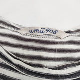 umii 908/45R/45rpm ボーダー ポケT サイズ4 コットン 半袖Ｔシャツ カットソー ホワイト チャコールグレー レディース ウミフォーティーファイブアールピーエム【中古】6-0810S◎