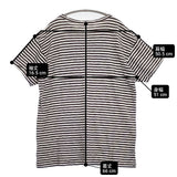 umii 908/45R/45rpm ボーダー ポケT サイズ4 コットン 半袖Ｔシャツ カットソー ホワイト チャコールグレー レディース ウミフォーティーファイブアールピーエム【中古】6-0810S◎