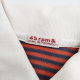45R/45rpm セッチュくん刺繍 ボーダー サイズ4 コットン ポロシャツ レッド グレー レディース フォーティーファイブアールピーエム【中古】6-0810S◎