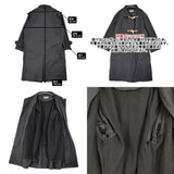 MARGARET HOWELL DENSE COTTON POPLIN 定価132000円 578-5112001 サイズ2 ライナーベスト付き コート 25SS ブラック レディース マーガレットハウエル【中古】6-0814T♪
