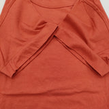 homspun 天竺半袖Tシャツ サイズM 261-6271 コットン 日本製 半袖Ｔシャツ カットソー バーミリオン 朱色 レッド レディース ホームスパン【中古】6-0811S♪