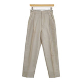 UNITED ARROWS ワンタック センタープレス シャンブレー テーパード パンツ ベージュ レディース ユナイテッドアローズ【中古】6-1004G∞