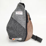 DUFFER/HARRIS TWEED MOUNTAIN CRAFT ウール 牛革 ショルダーバッグ グレー ブラウン ブルー メンズ ダファー/ハリスツイード【中古】6-0911T◎
