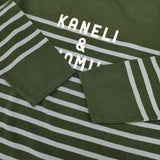 ほぼ日 ほぼ日イトイ新聞 森のボーダーシャツ サイズLL 長袖Ｔシャツ カットソー ロンＴ グリーン ユニセックス ほぼ日【中古】6-1004M∞