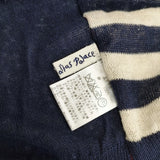 Pal'las Palace サイズ0 リネン ボーダー フレンチスリーブ ニット ネイビー ベージュ レディース パラスパレス【中古】6-0810S◎