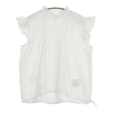 45R/45rpm インドカディdeカットワークTシャツ 定価42900円 サイズ2 ノースリーブ ブラウス シャツ ホワイト レディース フォーティーファイブアールピーエム【中古】6-0810S◎