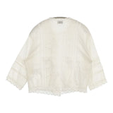 haupia レースピンタック コットン サイズ38 日本製 ブラウス シャツ ベージュ レディース ハウピア【中古】6-1004M∞