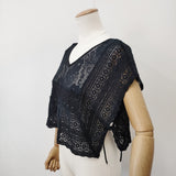 FANAKA レースミックスダブルフロントベスト 定価10780円 261-2132 ベスト ブラック レディース ファナカ【中古】6-0817S◎