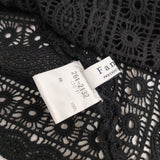 FANAKA レースミックスダブルフロントベスト 定価10780円 261-2132 ベスト ブラック レディース ファナカ【中古】6-0817S◎