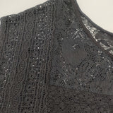 FANAKA レースミックスダブルフロントベスト 定価10780円 261-2132 ベスト ブラック レディース ファナカ【中古】6-0817S◎