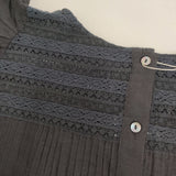 FANAKA 新品 半袖レース切替2WAYブラウス 定価14300円 261-2012 ブラウス シャツ ブラック ネイビー レディース ファナカ【中古】6-0817S◎