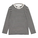 agnes b. 細ボーダー コットン 長袖Ｔシャツ カットソー ロンＴ ホワイト ブラック レディース アニエスベー【中古】6-1004M∞