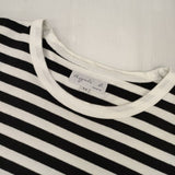 agnes b. 細ボーダー コットン 長袖Ｔシャツ カットソー ロンＴ ホワイト ブラック レディース アニエスベー【中古】6-1004M∞