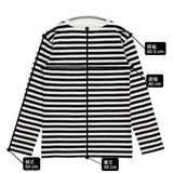 agnes b. 細ボーダー コットン 長袖Ｔシャツ カットソー ロンＴ ホワイト ブラック レディース アニエスベー【中古】6-1004M∞