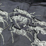 mina perhonen 未使用品 papurikko ads5409 刺繍 サイズ40 リネンギャザー ロングスカート 25SS チャコールグレー レディース ミナペルホネン【中古】6-0814G♪