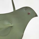 mina perhonen tori bag とりバッグ ポシェット レザー たまご付き ショルダーバッグ olive オリーブ グリーン レディース ミナペルホネン【中古】6-0814G♪