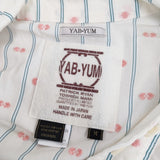YAB-YUM ストライプ 刺繍 ノースリーブワンピース Mサイズ ワンピース キナリ 多色 レディース ヤブヤム【中古】6-0817S◎