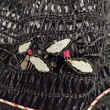 tsuyuqee ツユキ ハット 帽子 透かし編み 刺繍 ハット ブラック 多色 レディース【中古】6-0729S◎