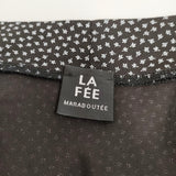 la fee maraboutee ラ・フェ・マラブーテ フランス製 ラップスカート 巻きスカート 小花柄 コットン混 サイズ36 スカート ブラック ホワイト レディース【中古】6-0906G◎