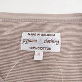 pyjama clothing コットン サイズM ボーダー 半袖 カットソー ブラウン ホワイト レディース ピジャマクロージング【中古】6-0817S◎