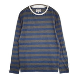pyjama clothing ボーダー クルーネック コットン ベルギー製 サイズM 長袖Ｔシャツ カットソー ロンＴ グレー ネイビー レディース ピジャマクロージング【中古】6-0927M△