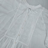 studio clip ダブルフロント柔らか刺繍ブラウス コットン レーヨン サイズF ブラウス シャツ ホワイト レディース スタディオクリップ【中古】6-0927M△