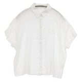 bulle de savon コットンリネン 半袖シャツ ワイドブラウス 03-01-BL-056-14-1 半袖シャツ ホワイト レディース ビュルデサボン【中古】6-0817S◎