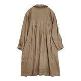 nest Robe ヘビーリネン Aライン タックワンピース 01091-0087 日本製 コート ブラウン レディース ネストローブ【中古】6-0927M△