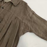 nest Robe ヘビーリネン Aライン タックワンピース 01091-0087 日本製 コート ブラウン レディース ネストローブ【中古】6-0927M△