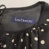 Lois CRAYON ドット リボン レース 13000737 サイズM ワンピース ブラック ベージュ レディース ロイスクレヨン【中古】6-0817S◎