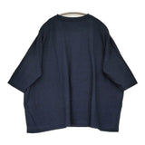 45R/45rpm 天竺のビッグスリットTシャツ ワイド コットン インディゴ Ｔシャツ カットソー ネイビー レディース フォーティーファイブアールピーエム【中古】6-0814M♪