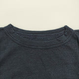 45R/45rpm 天竺のビッグスリットTシャツ ワイド コットン インディゴ Ｔシャツ カットソー ネイビー レディース フォーティーファイブアールピーエム【中古】6-0814M♪