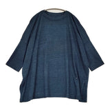45R/45rpm 天竺のビッグスリットTシャツ ワイド コットン インディゴ サイズ4 Ｔシャツ カットソー ネイビー メンズ フォーティーファイブアールピーエム【中古】6-0814M♪
