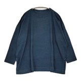 45R/45rpm 天竺のビッグスリットTシャツ ワイド コットン インディゴ 長袖Ｔシャツ カットソー ロンＴ ネイビー レディース フォーティーファイブアールピーエム【中古】6-0814M♪